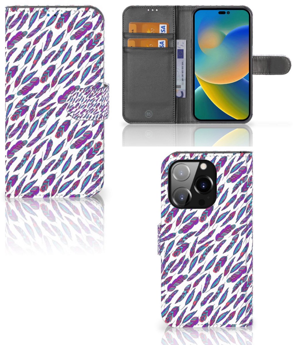 iPhone 14 Pro Telefoon Hoesje Feathers Color