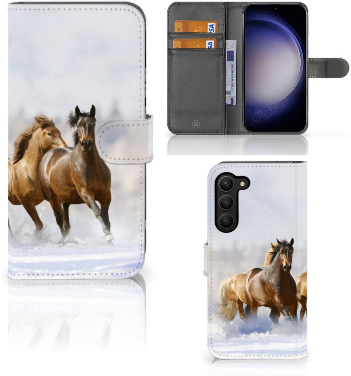 Samsung Galaxy S23 Plus Telefoonhoesje met Pasjes Paarden