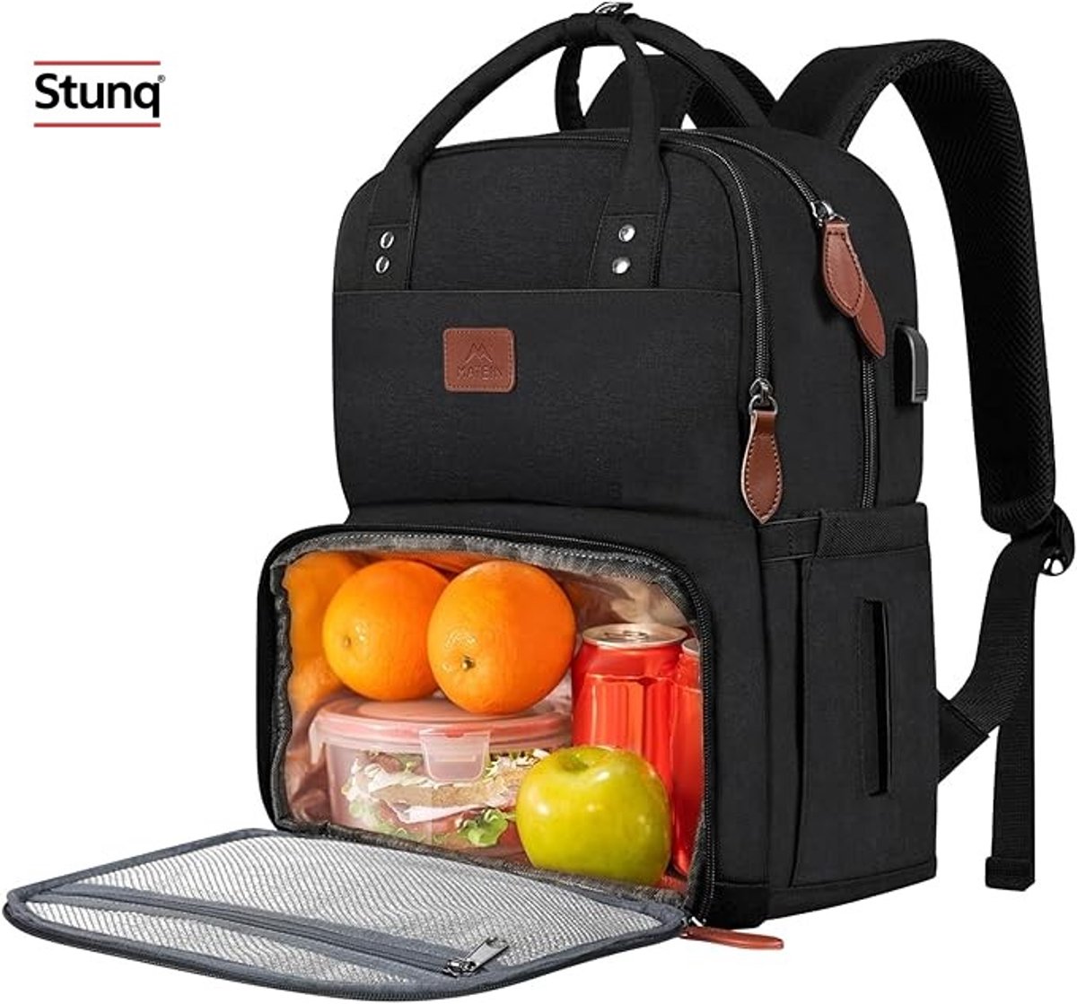 Multifunctionele laptoprugzak met geïsoleerd koelvak en USB-aansluiting