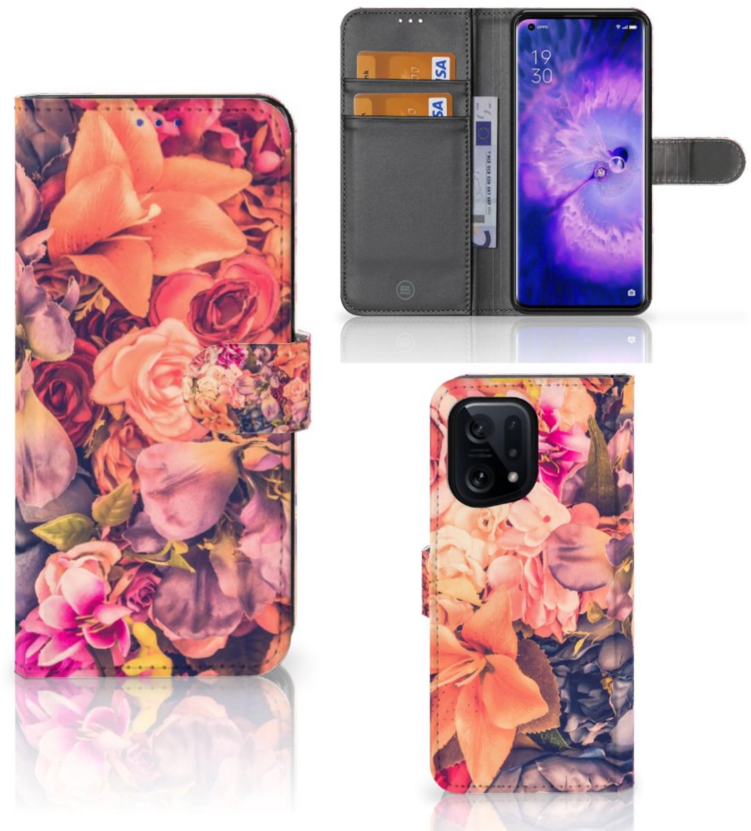 OPPO Find X5 Hoesje Bosje Bloemen