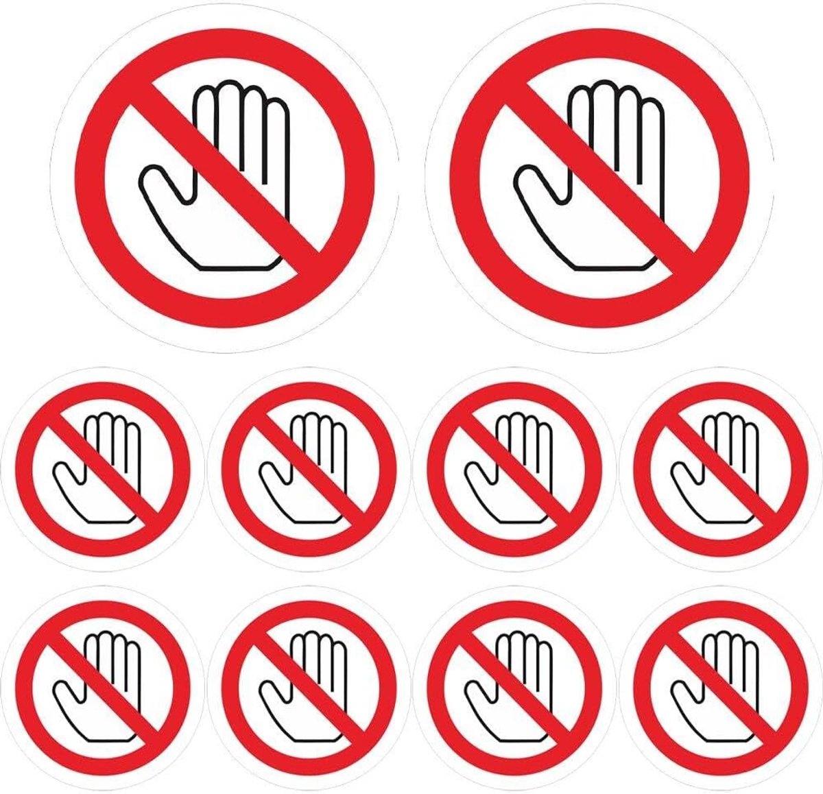 10 Stuks Niet Aanraken Stickers Voor Oppervlakken - Zelfklevende Decals