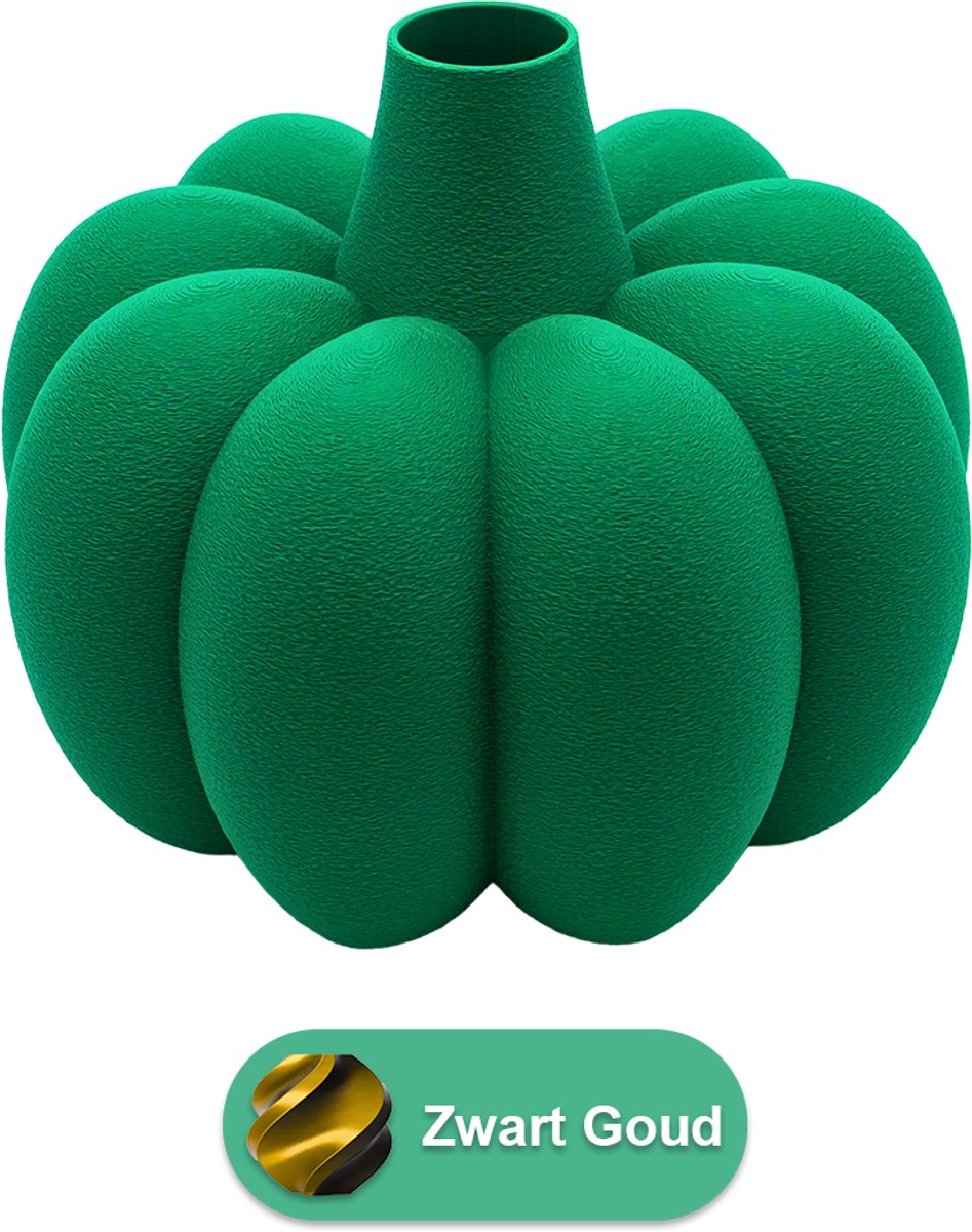 Lovora Pomela organische vaas – Decoratieve vaas - Zwart / Goud - 3d geprinte vaas – geschikt voor droogbloemen