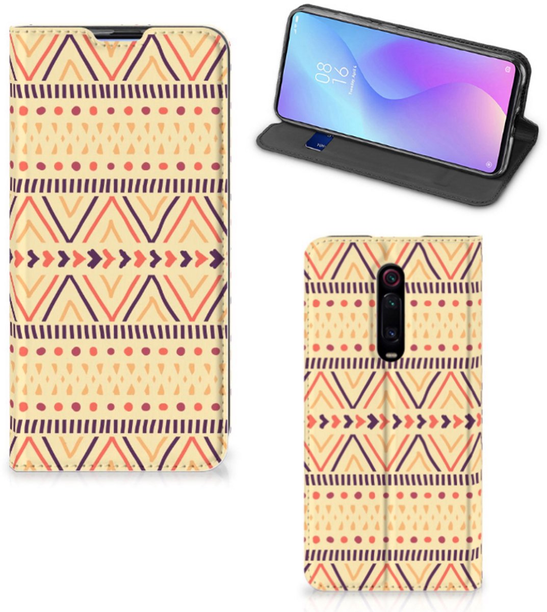Xiaomi Redmi K20 Pro Hoesje met Magneet Aztec Yellow