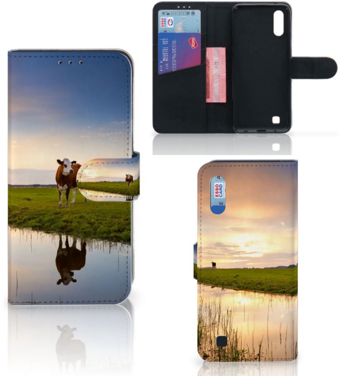 Samsung Galaxy M10 Telefoonhoesje met Pasjes Koe