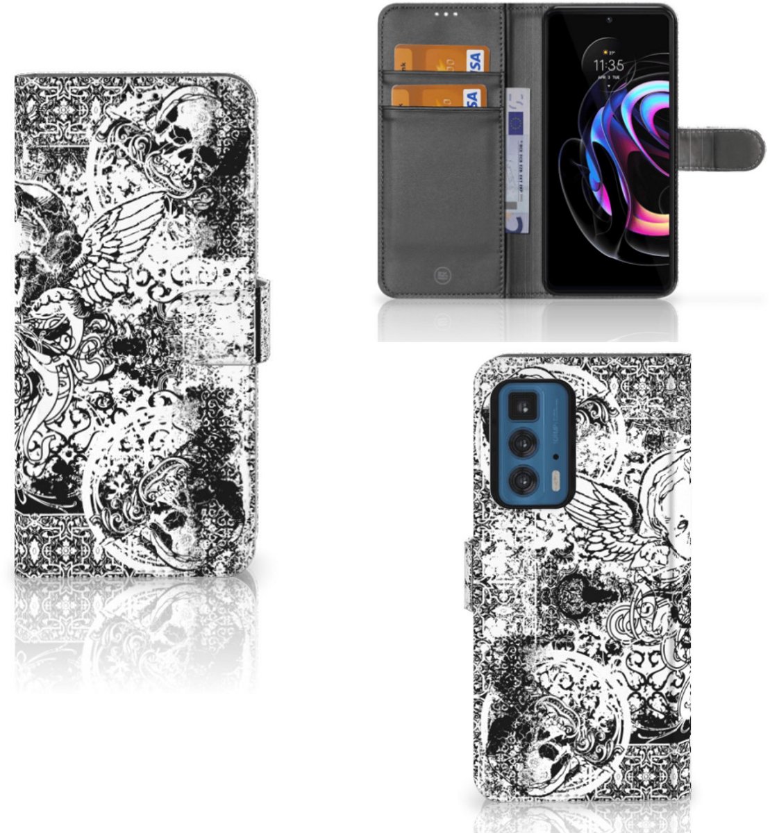 Telefoonhoesje met Naam Motorola Edge 20 Pro Skulls Angel