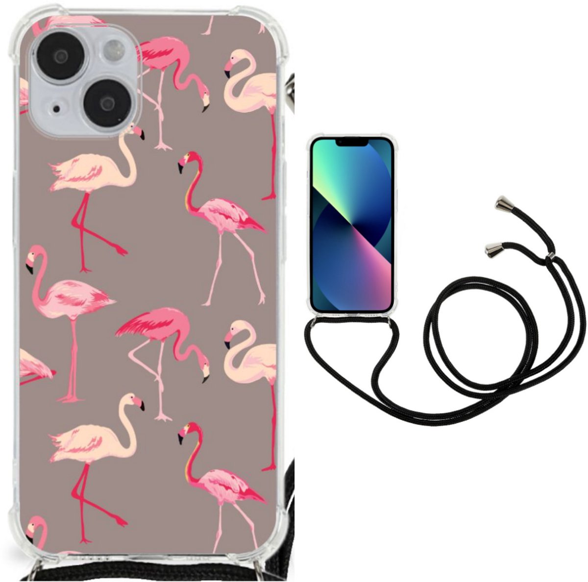 iPhone 14 Plus Case Anti-shock Flamingo