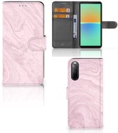 Sony Xperia 10 IV Bookcase Marble Pink - Origineel Cadeau Vriendin