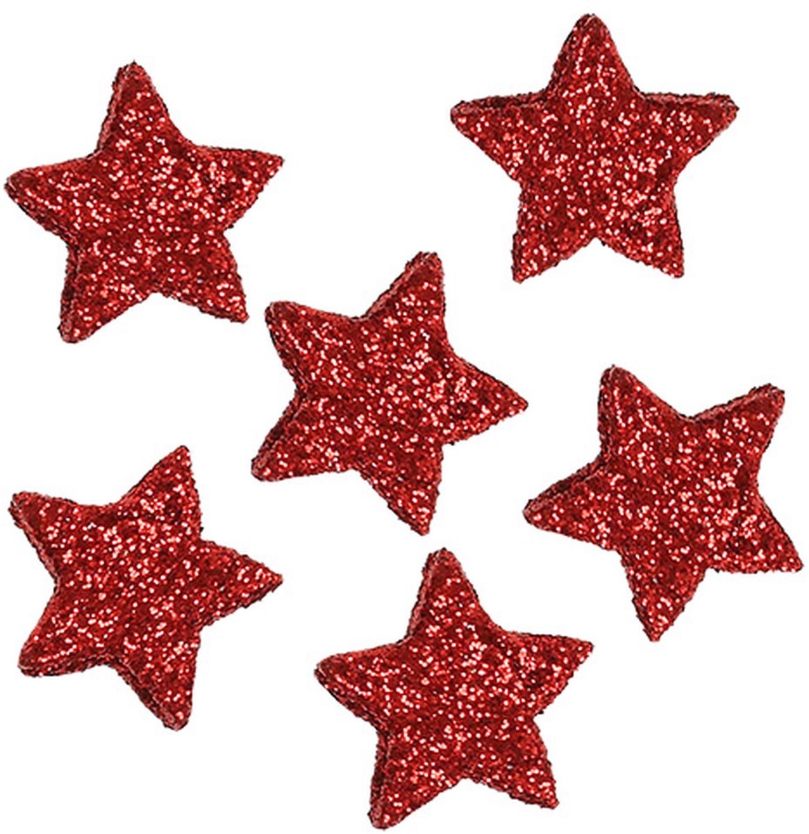 Ster Glitter 1,5cm om rood te strooien 144st, 144 Stück