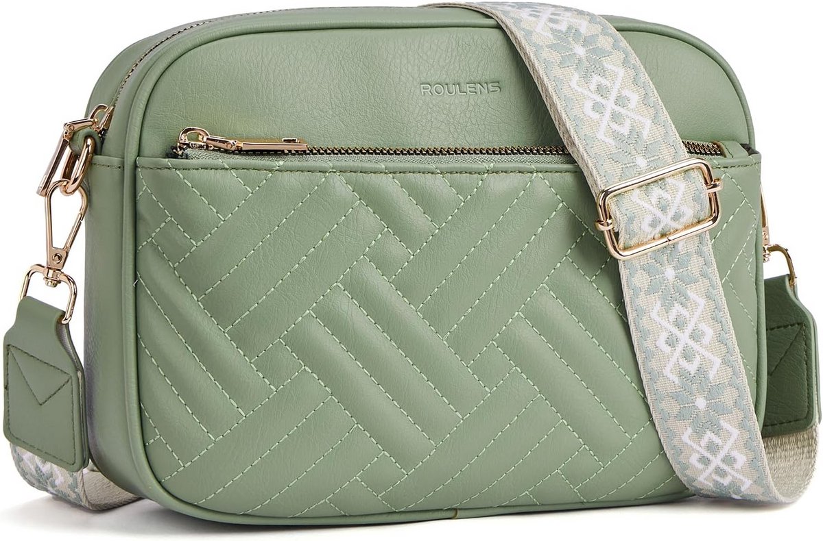 Kleine gewatteerde crossbodytassen voor dames van veganistisch PU-leer