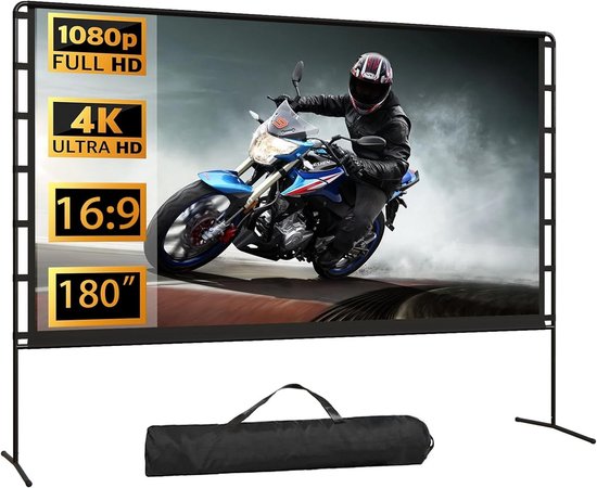 180 inch opvouwbaar projector scherm voor buiten - HD 4K canvas voor ...