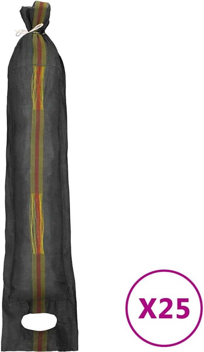 vidaXL - Zandzakken - 25 - st - 103x25 - cm - HDPE - donkergroen