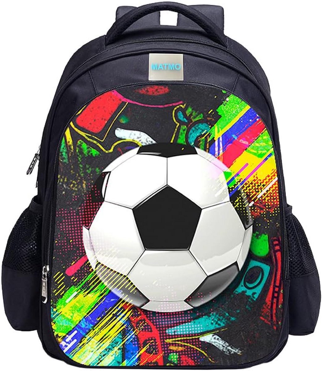 Voetbalrugzak voor jongens met cool voetbalpatroon