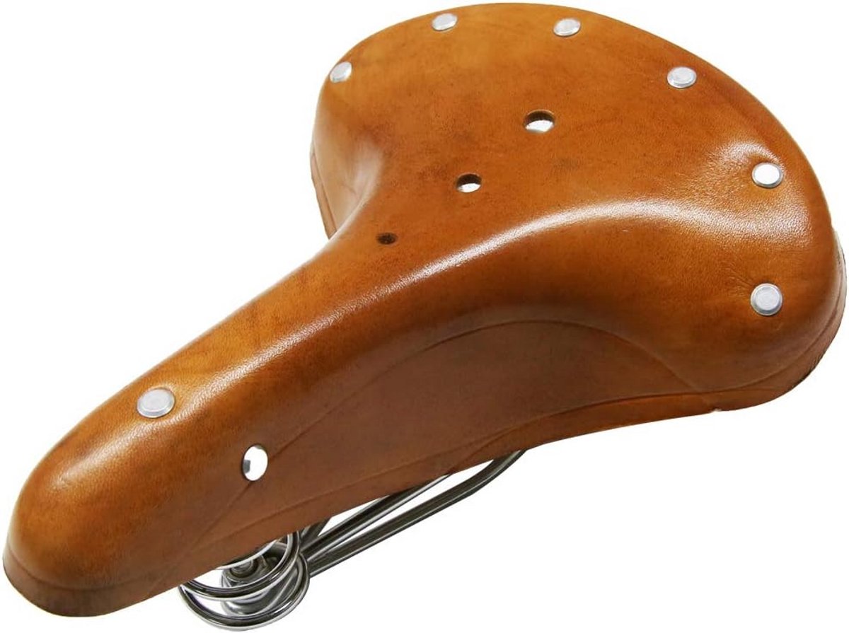 Vintage Klassiek Fietszadel met Stalen Frame en Spiraalveer