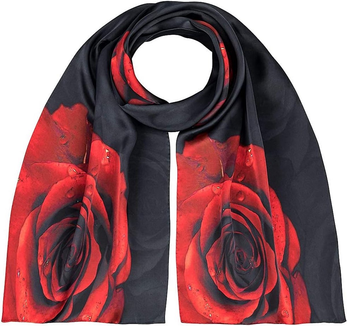 Zijde Sjaal voor Dames 100% Zijde Met Kunst Motief 172 x 42 cm