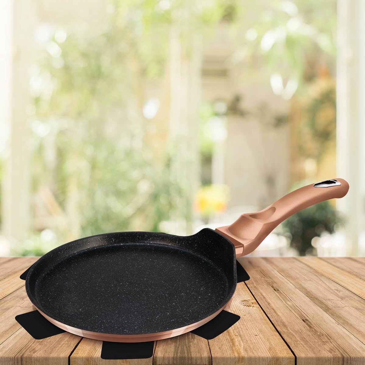 Pannetje voor Pannenkoeken 28 cm - Roze Gouden Metallic Afwerking