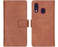 imoshion Hoesje - Geschikt voor Samsung Galaxy A40 - Luxe Bookcase - Bruin