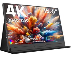 Draagbare Monitor 4K 15.6 inch - UHD 3840x2160 IPS Display met Type-C/USB-C