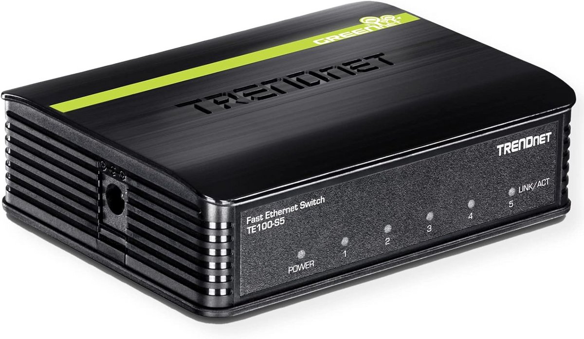 5-poorts 10/100 Mbps Switch met Plug-and-Play Betrouwbaarheid