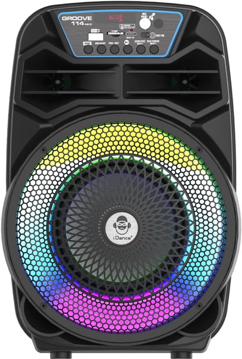 Draagbare Bluetooth Speaker met LED Disco Verlichting en Karaoke Functies