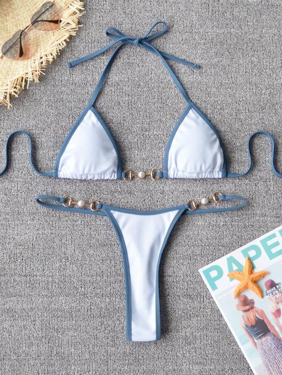 String Badpak Driehoek Thong Bikini Set voor Dames – Sexy String Brasiliaans ...