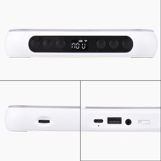 CD-speler - Draagbare retro-speler - Draagbare Bluetooth CD-speler - Wit 3 Modi (CD/USB/Bluetooth) - Met LED-scherm & 2000mAh Batterij — afbeelding 3