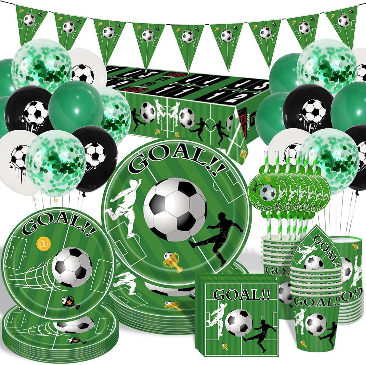 Voetbal Feestdecoratie Set - Compleet Kinderfeest Benodigdheden