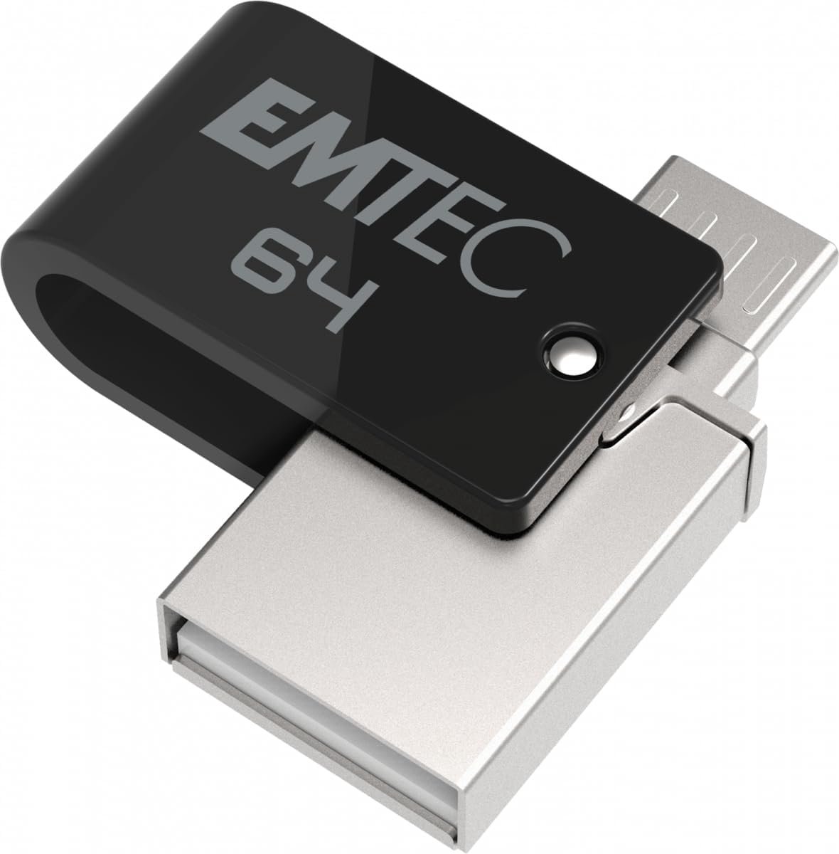 64GB Dual USB-stick voor Mobiel en PC - USB-A en Micro-USB - 360° Draaibaar