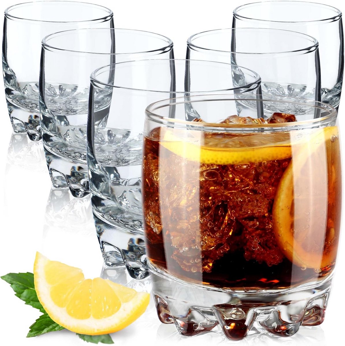 Set van 6 Robuuste Drinkglazen van Glas voor Water, Sap en Bier (300 ml)