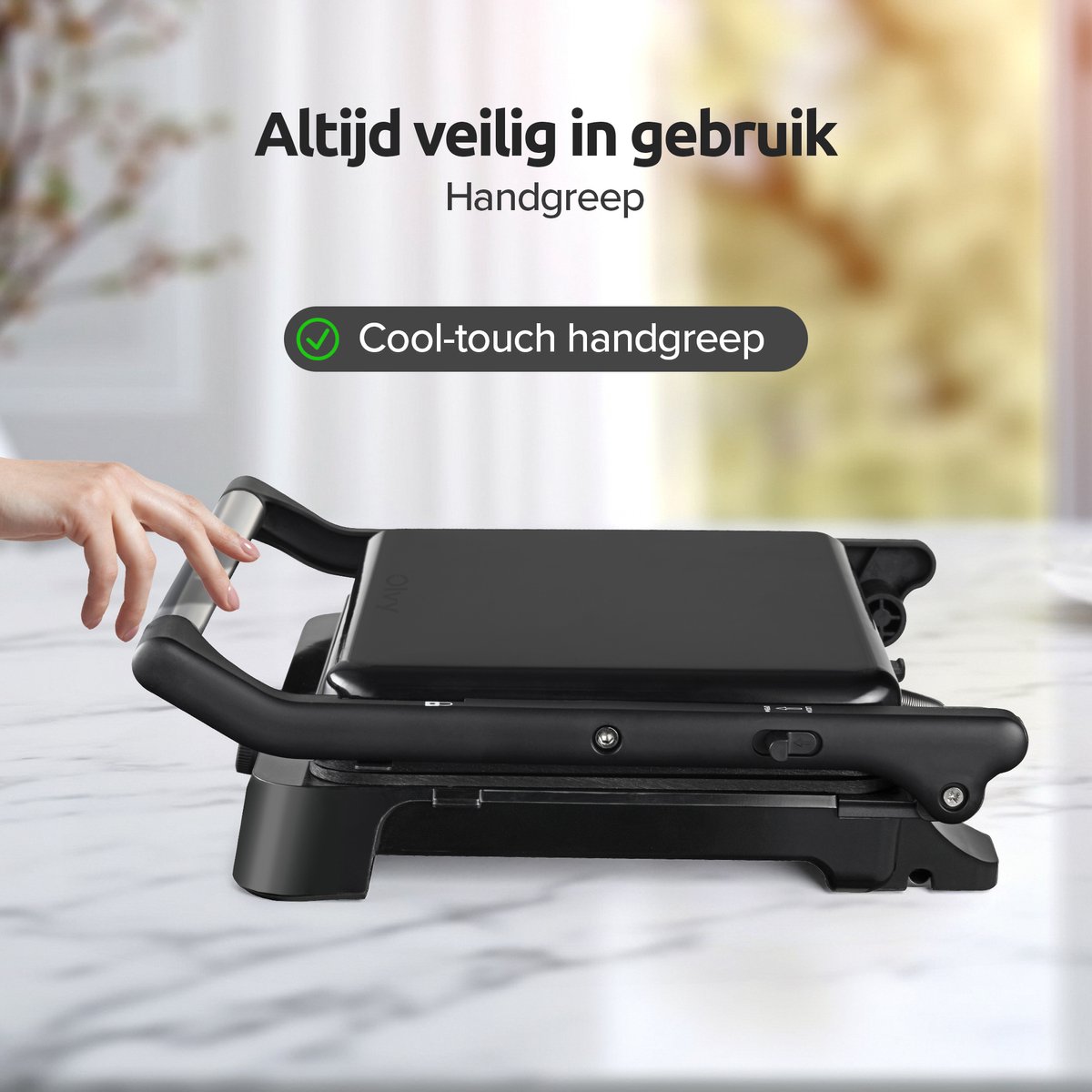 Olvy Tosti Apparaat XL - Panini - Timerfunctie - Temperatuurregeling - Voor 4 Tosti's - Croque Monsieur Toestel - PFAS Vrij - Grill Ijzer - Contactgrill - Apparaten - Uitklapbaar — cadeau in Kookcadeaus - foto 7
