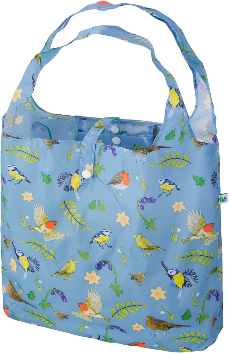 Kleine Herbruikbare Opvouwbare Boodschappentas - Waterbestendig Schoenentasje met Vogelprint