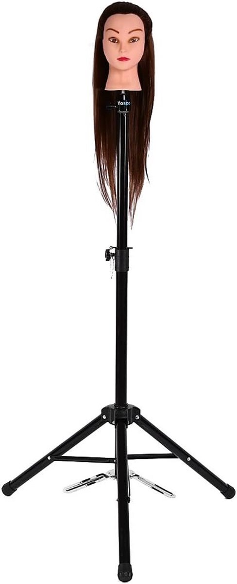 Verstelbaar Trainingshoofd Mannequin voor Kappers - Hoogte 87-132 cm