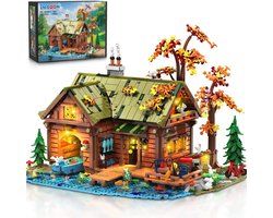 Houten Bouwpakket Boomhut met Licht en Boot - Minidiorama voor Volwassenen en Jongeren