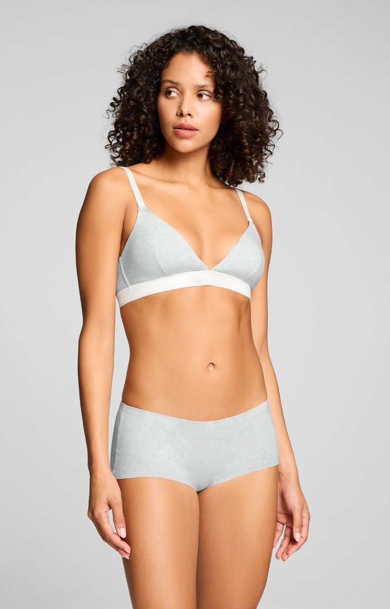 Puma - Dames - Mini Shorts - Invisible Cotton - 2-pack - Light Grey Melange - Maat XL