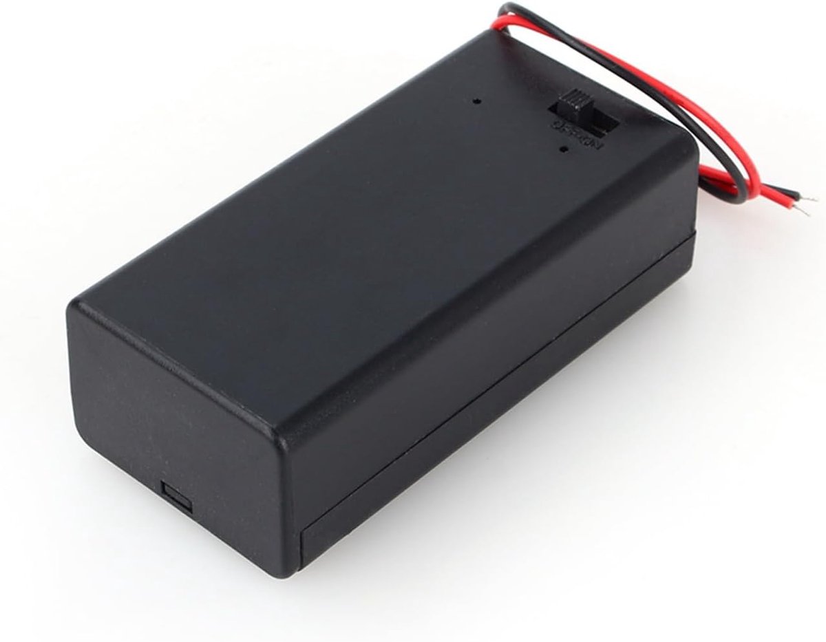 9V Batterijhouder met Schakelaar en Behuizing - Blokbatterij Compartiment met Kabel