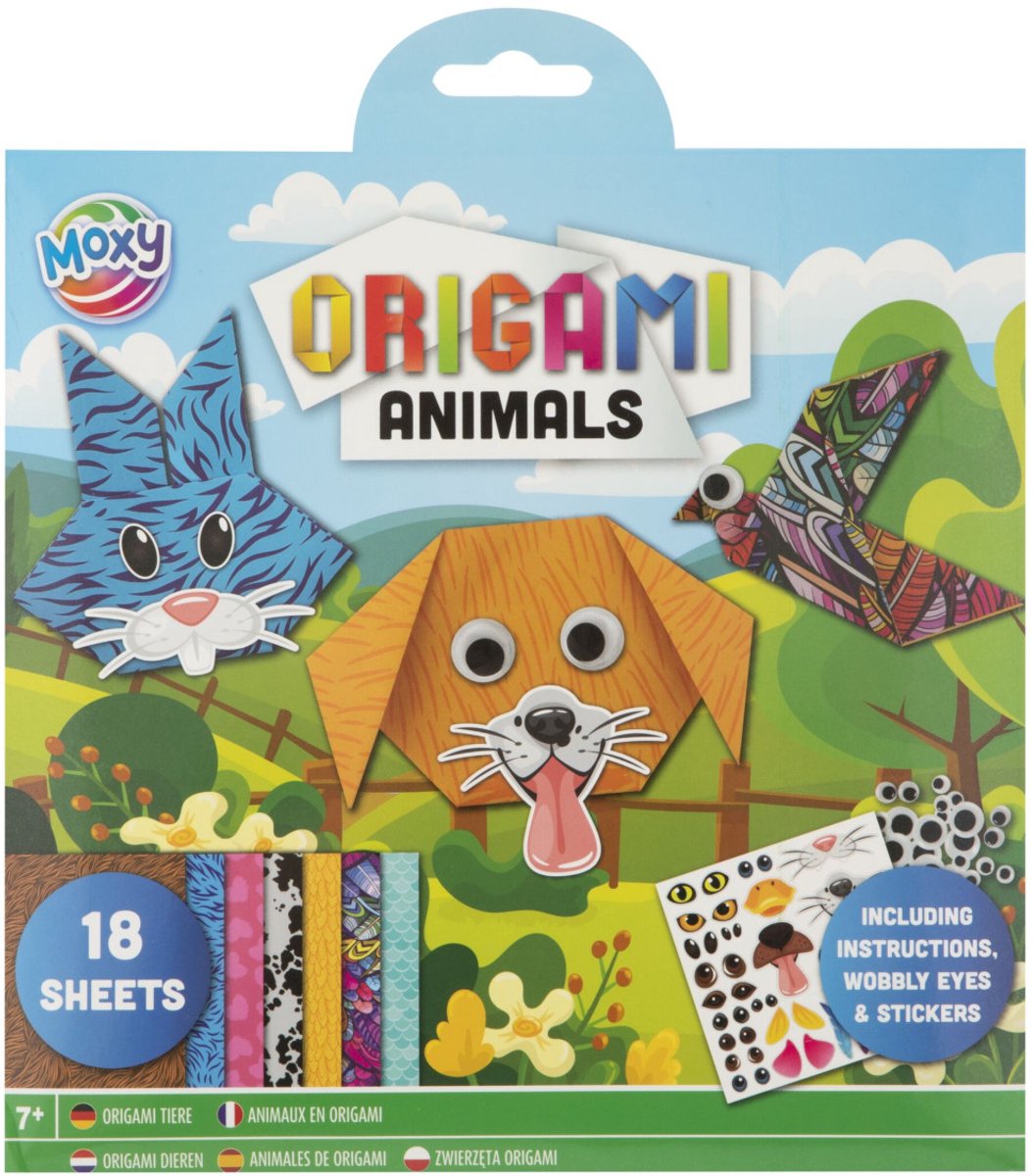 Origami Dieren Maken Set Inclusief Stickers en Wiebeloogjes - Origami Papier - Vouwblaadjes - Hobby en Creatief voor Kinderen en Volwassenen