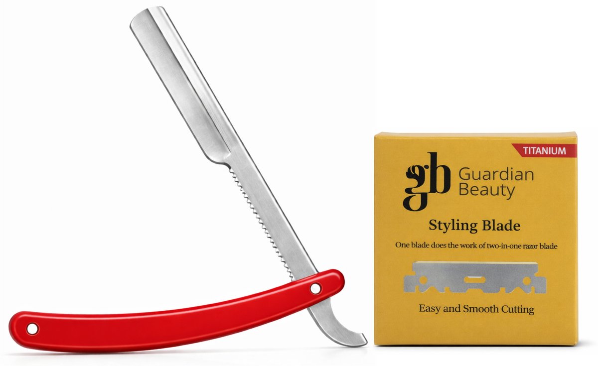 Guardian Beauty Scheermes - Roestvrij Staal - Shavette - Met 100 stuks GB Titanium Halve Mesjes