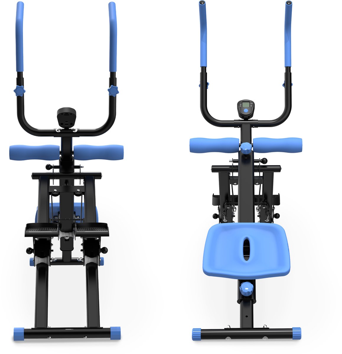 MODFU - Stepper - 2-In-1 Met Buiktrainer - Inklapbaar - Voor Thuisgebruik - Zwart Blauw