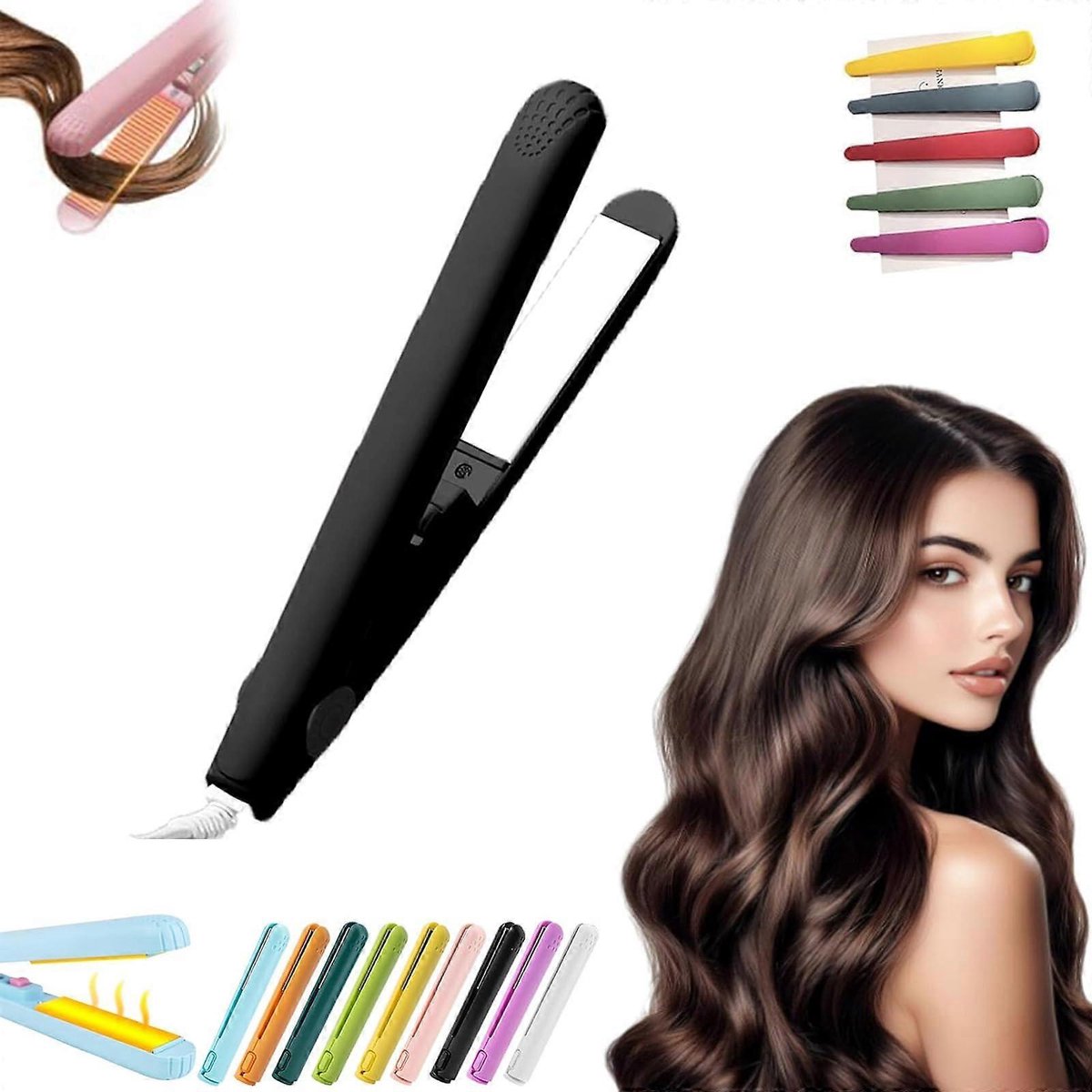 Zouma Mini Krultang 2-in-1 voor Kort Haar Draagbaar Reisformaat Zwart - Zouma - €26,69