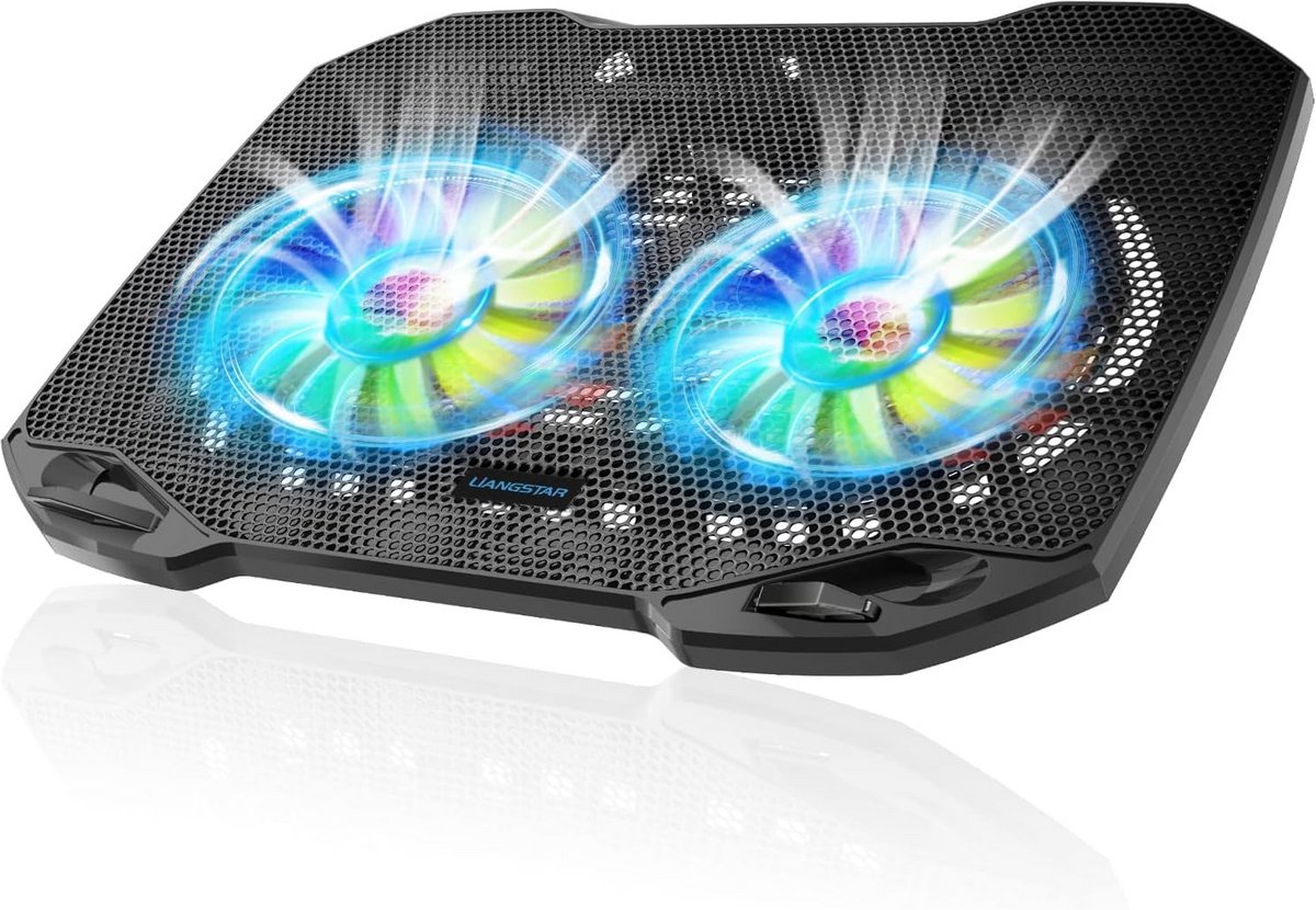 Krachtige Laptop Koeler met 2 Stille Ventilatoren voor 11 tot 15.6 Inch