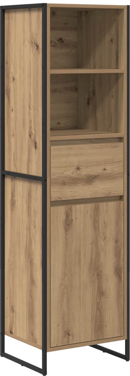 vidaXL Boekenkast - Artisanaal - eiken - 43 - x - 36 - x - 150.5 - cm - Bewerkt - hout Artisanaal eiken