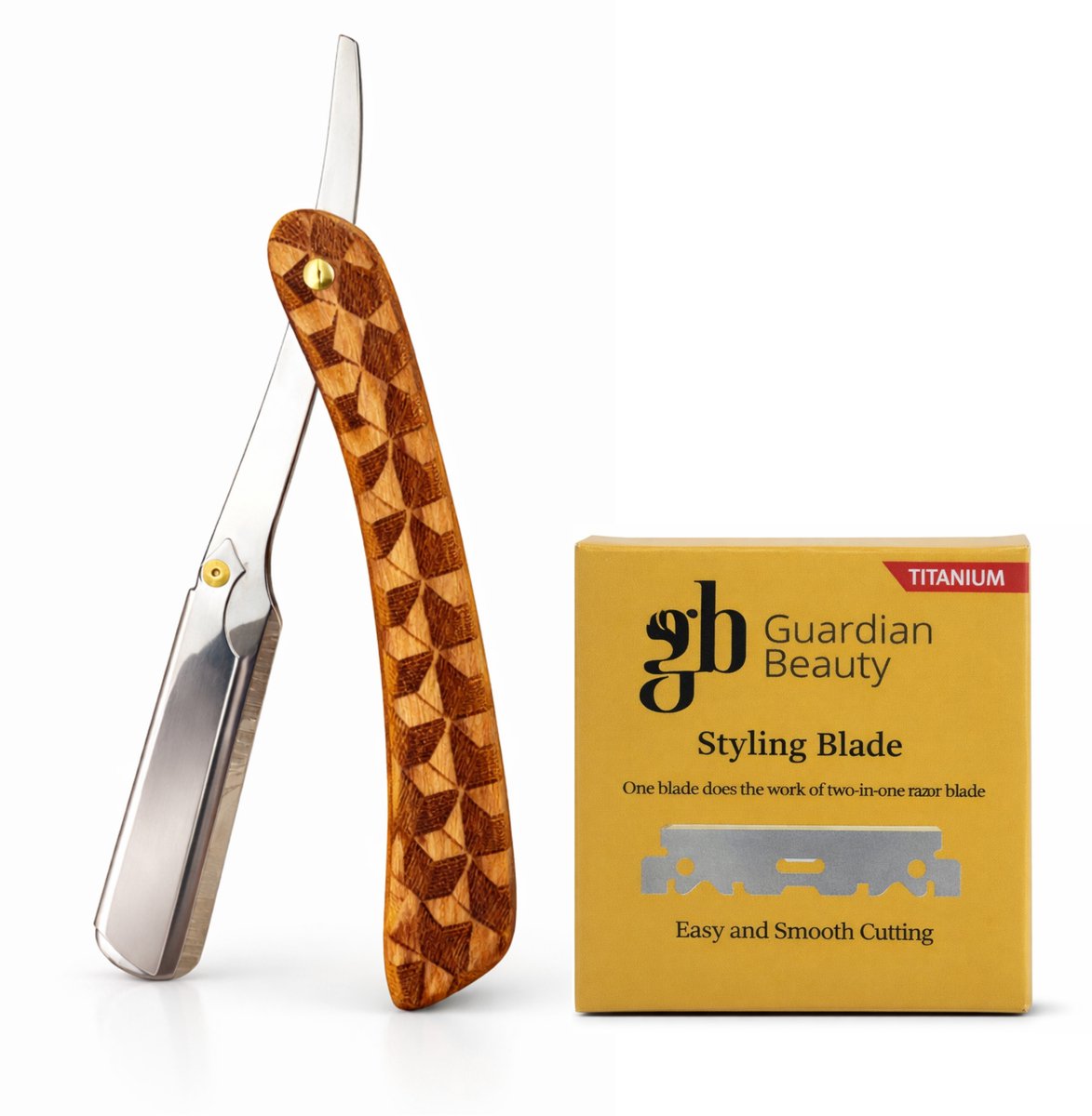 Guardian Beauty Scheermes - Roestvrij Staal - Shavette - Met 100 stuks GB Titanium Halve Mesjes