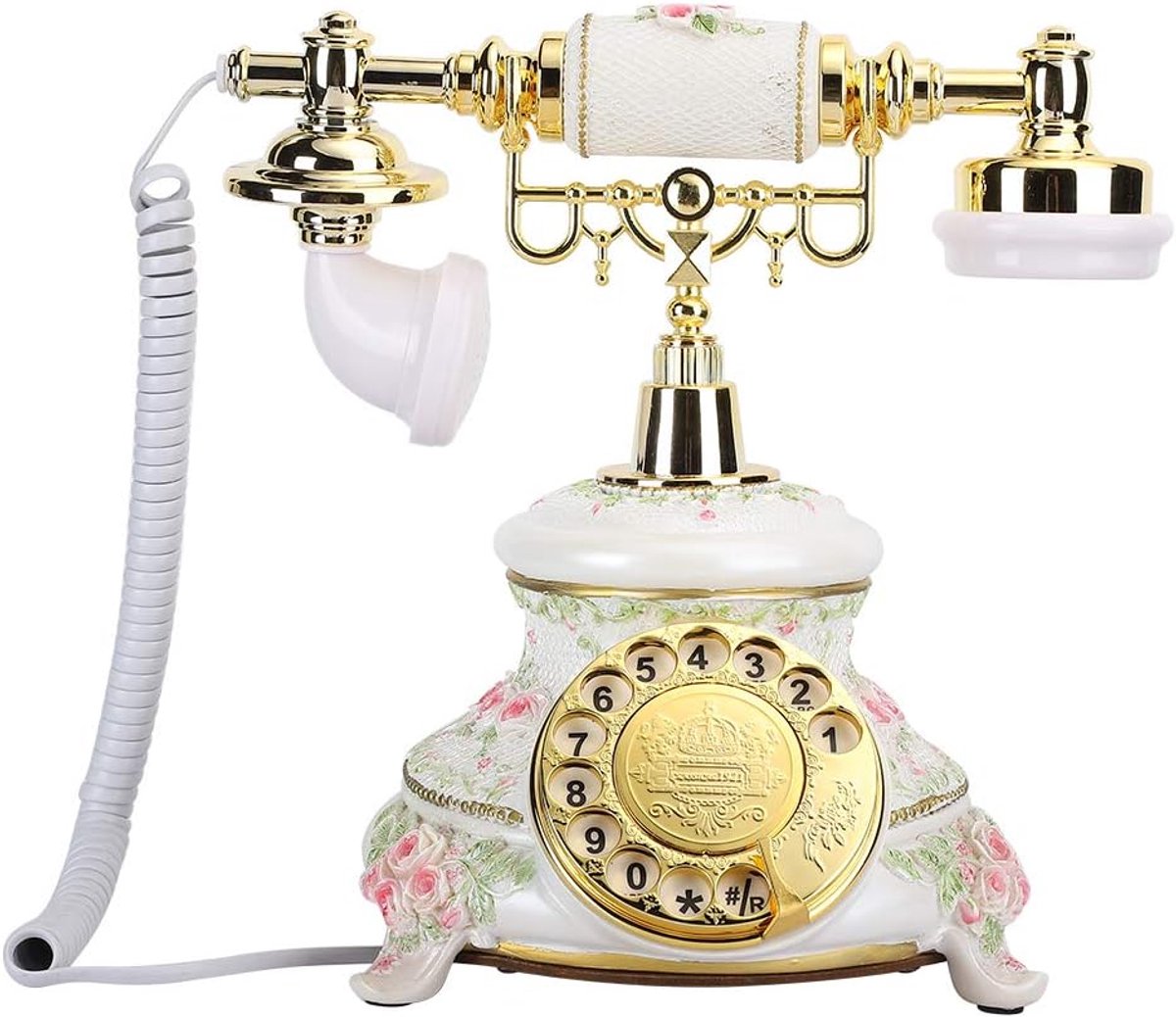 Antieke Vaste Telefoon met Draaischijf in Landelijke Stijl