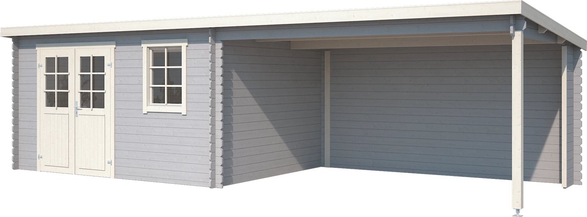 Outdoor Life Blokhut Aida Platinum Grey-Wit 760 x 275 cm