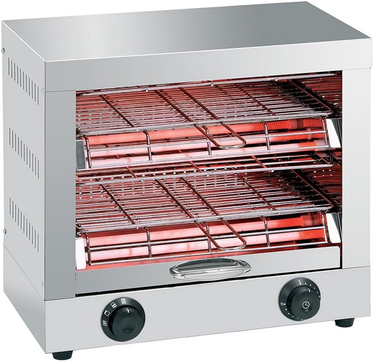 Professionele Elektrische Broodrooster RVS - 2 Etages - Geschikt voor Horeca & Buffet