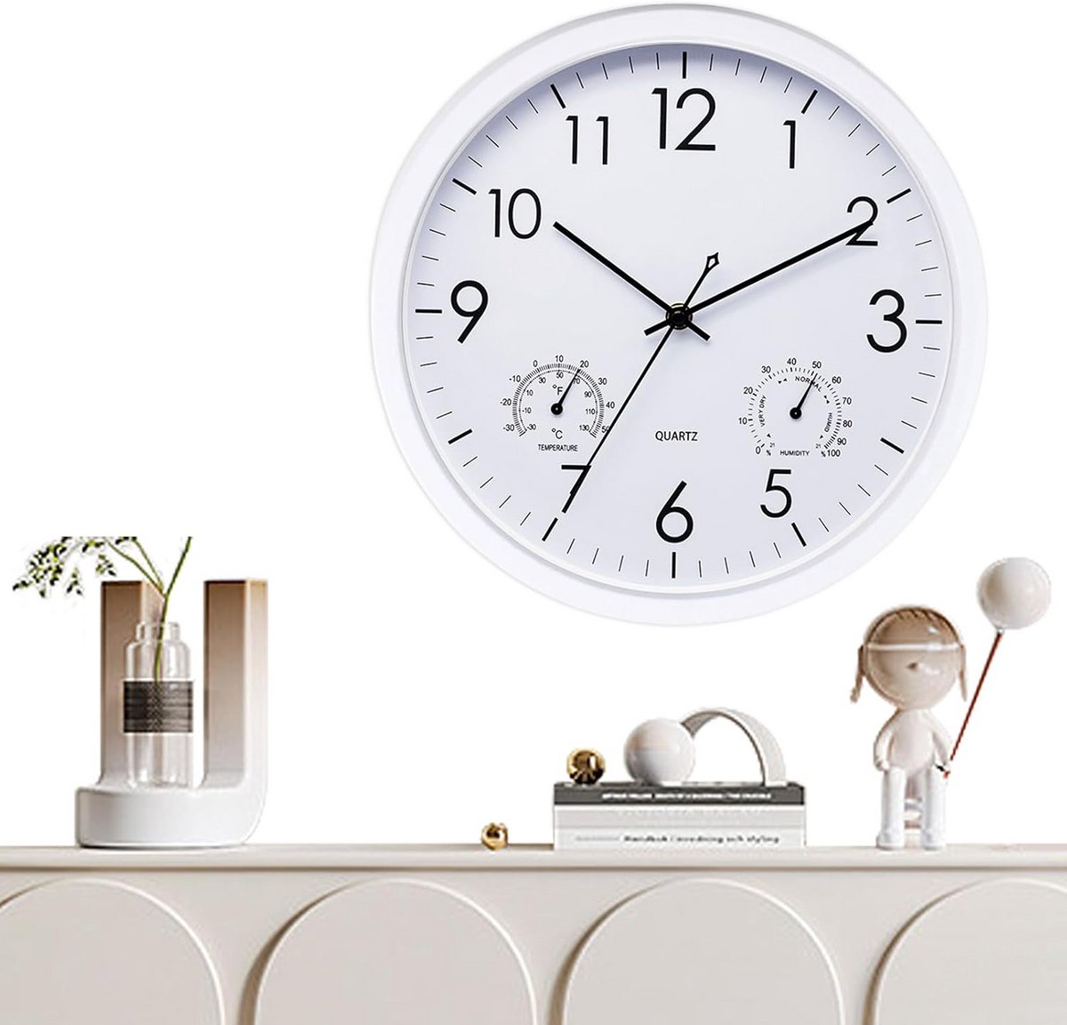 Waterdichte Wandklok Buiten met Thermometer en Hygrometer voor Tuin en Huis
