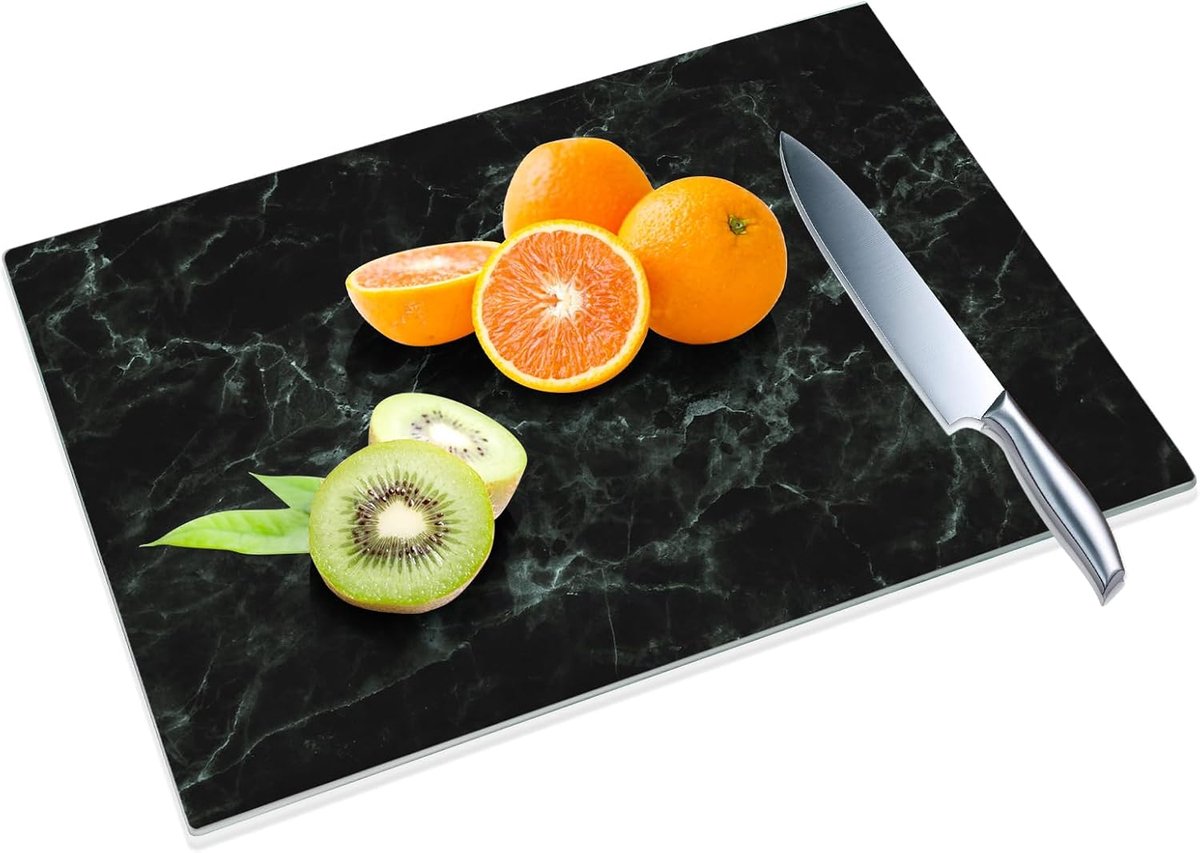 Hittebestendige Snijplank van Gehard Glas - 30x40 cm - Marmeren Patroon - Antislip