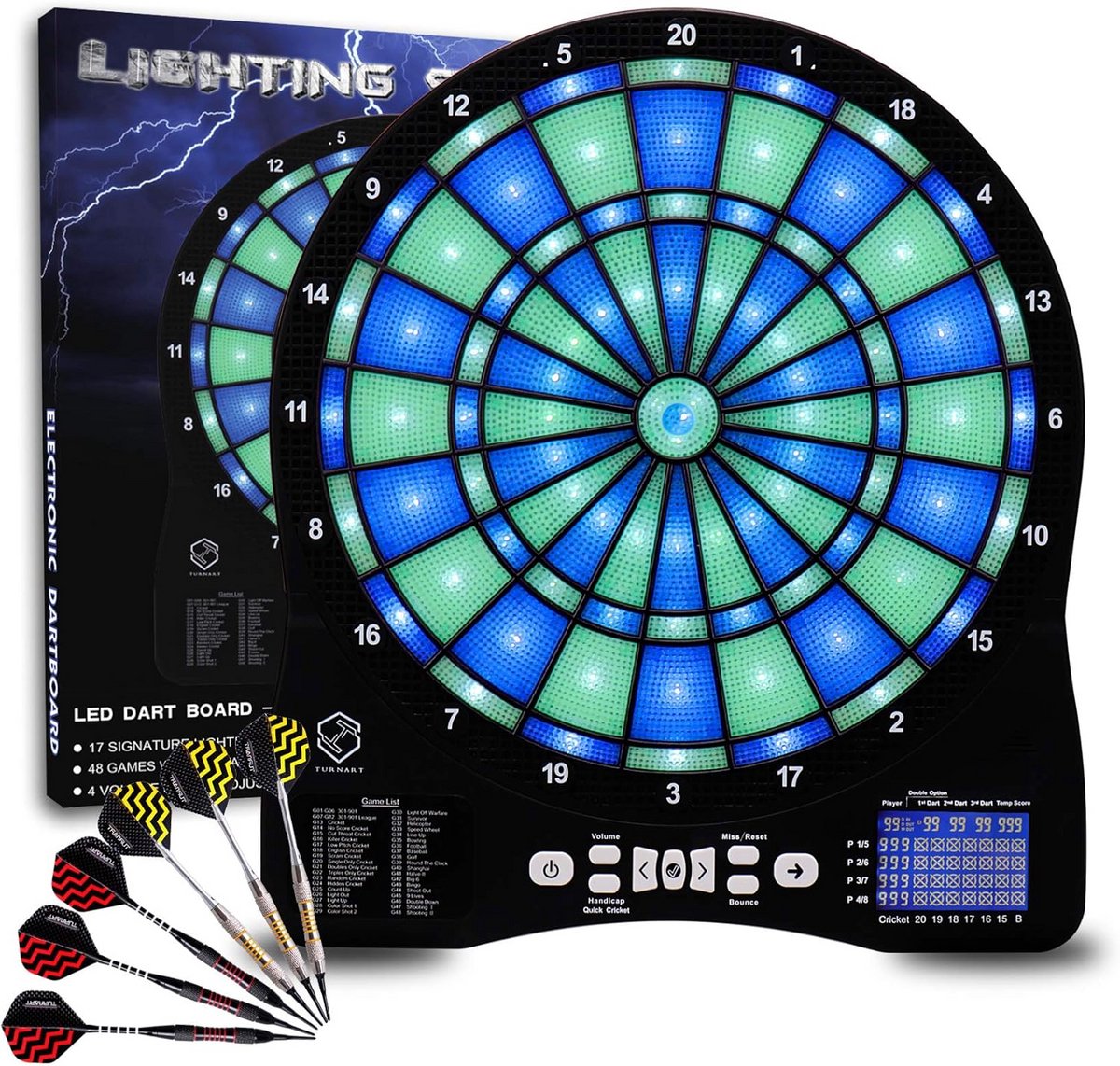 Elektronisch Dartbord met LED Verlichting en Soft Darts voor Thuisgebruik