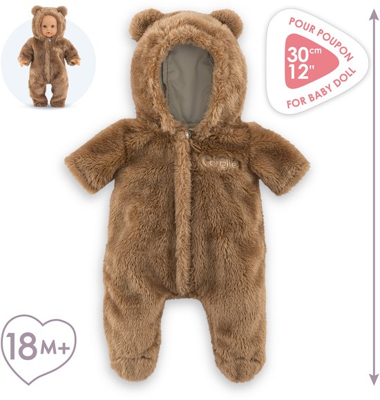 Corolle poppenkostuum beren onesie bruin - 30cm poppen kleding. — afbeelding 5