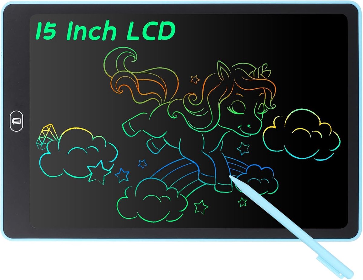 15 Inch Kleurenscherm LCD Tekentablet - Digitaal Schrijfblok voor Kinderen en Volwassenen