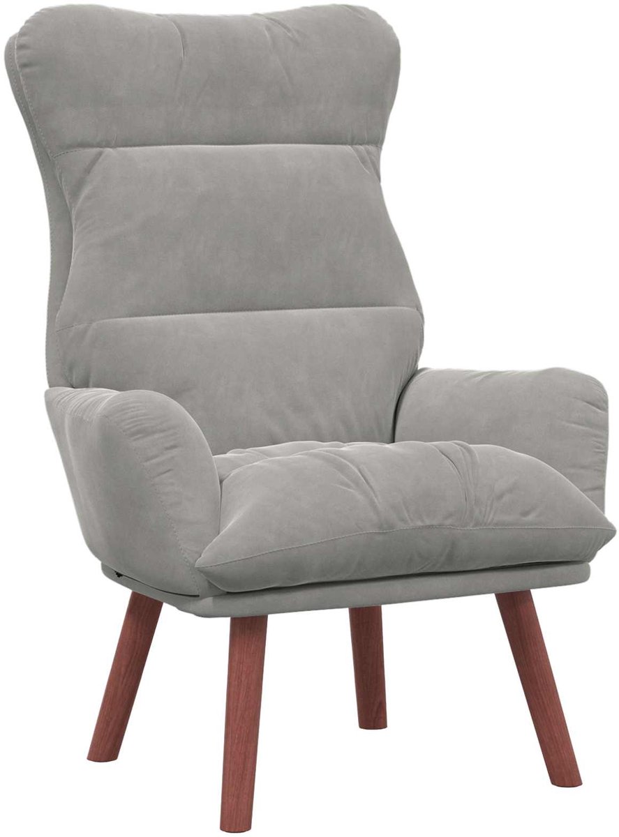 vidaXL Fauteuil - Lichtgrijs - 69 - x - 74 - x - 93 - cm - Fluweel